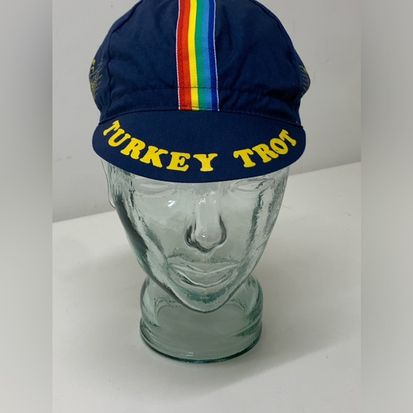 1983 Vintage Rare Dallas YMCA Thanksgiving Turkey Trot Rainbow Running Cap Hat - Picture 6 of 16